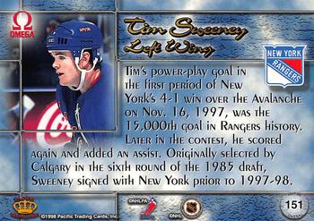 1997-98 Pacific Omega - Copper #151 Tim Sweeney Back