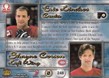 1997-98 Pacific Omega - Copper #248 Eric Lindros / Shayne Corson Back