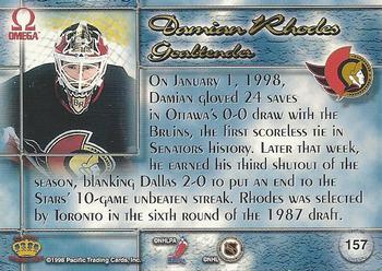 1997-98 Pacific Omega - Gold #157 Damian Rhodes Back