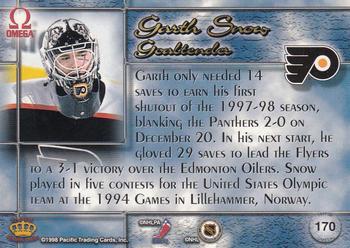 1997-98 Pacific Omega - Gold #170 Garth Snow Back