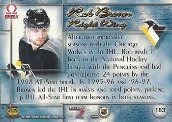 1997-98 Pacific Omega - Gold #183 Rob Brown Back