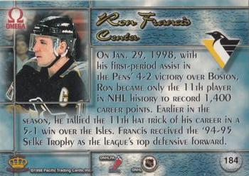 1997-98 Pacific Omega - Gold #184 Ron Francis Back