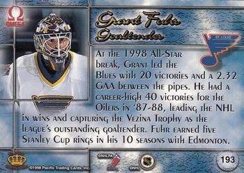 1997-98 Pacific Omega - Gold #193 Grant Fuhr Back