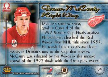1997-98 Pacific Omega - Ice Blue #84 Darren McCarty Back