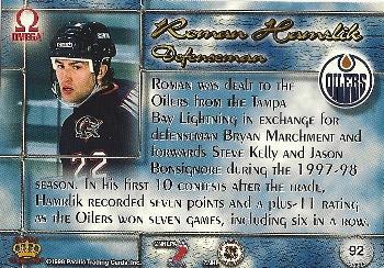 1997-98 Pacific Omega - Ice Blue #92 Roman Hamrlik Back