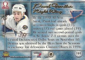 1997-98 Pacific Omega - Ice Blue #191 Pavol Demitra Back