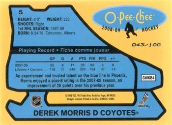 2008-09 O-Pee-Chee - 1979-80 Retro Rainbow #5 Derek Morris Back