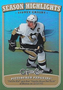 2008-09 O-Pee-Chee - Season Highlights #SH-16 Sidney Crosby Front