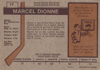 1973-74 O-Pee-Chee #17 Marcel Dionne Back