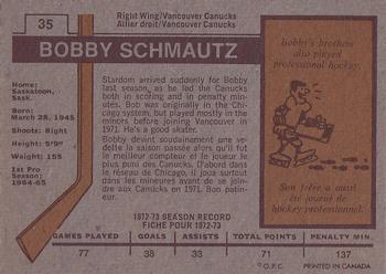 1973-74 O-Pee-Chee #35 Bobby Schmautz Back