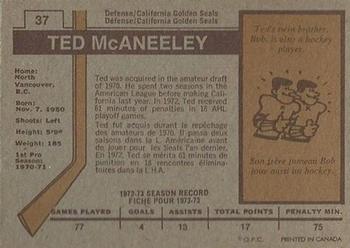 1973-74 O-Pee-Chee #37 Ted McAneeley Back