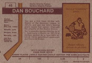 1973-74 O-Pee-Chee #45 Dan Bouchard Back