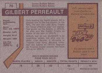 1973-74 O-Pee-Chee #70 Gilbert Perreault Back