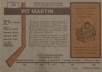 1973-74 O-Pee-Chee #73 Pit Martin Back