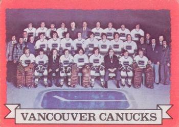 1973-74 O-Pee-Chee #107 Canucks Team Front