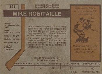 1973-74 O-Pee-Chee #121 Mike Robitaille Back