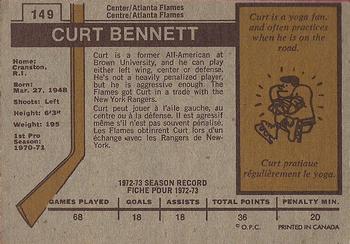 1973-74 O-Pee-Chee #149 Curt Bennett Back