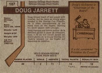 1973-74 O-Pee-Chee #187 Doug Jarrett Back