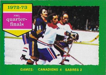 1973-74 O-Pee-Chee #191 1972-73 NHL Quarter-Finals (Series A) Front