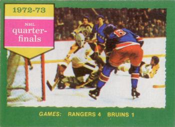 1973-74 O-Pee-Chee #194 1972-73 NHL Quarter-Finals (Series D) Front