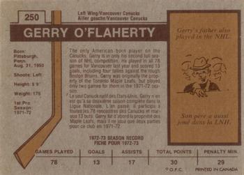1973-74 O-Pee-Chee #250 Gerry O'Flaherty Back