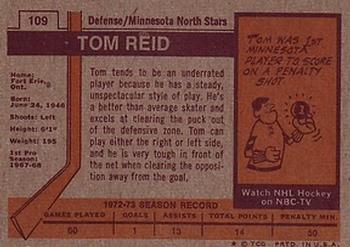 1973-74 Topps #109 Tom Reid Back
