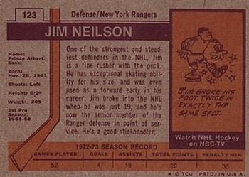 1973-74 Topps #123 Jim Neilson Back