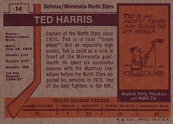 1973-74 Topps #14 Ted Harris Back