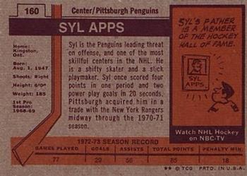 1973-74 Topps #160 Syl Apps Back