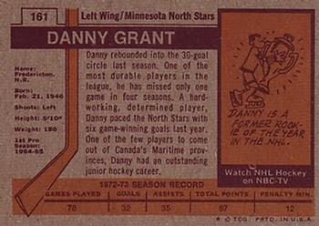1973-74 Topps #161 Danny Grant Back
