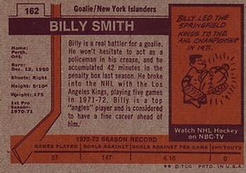 1973-74 Topps #162 Billy Smith Back