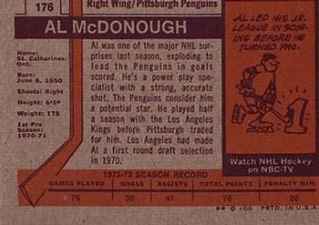 1973-74 Topps #176 Al McDonough Back