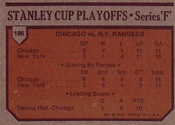 1973-74 Topps #196 1972-73 NHL Semi-Finals (Series F) Back
