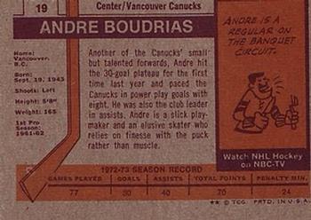 1973-74 Topps #19 Andre Boudrias Back