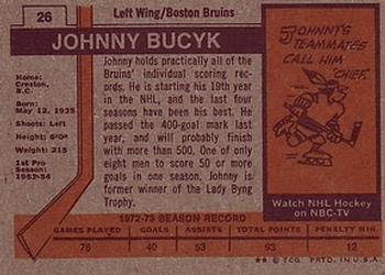 1973-74 Topps #26 Johnny Bucyk Back