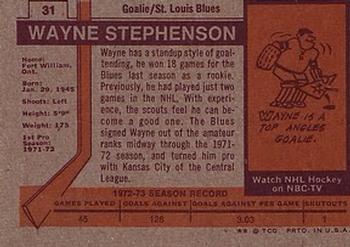 1973-74 Topps #31 Wayne Stephenson Back