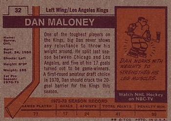 1973-74 Topps #32 Dan Maloney Back