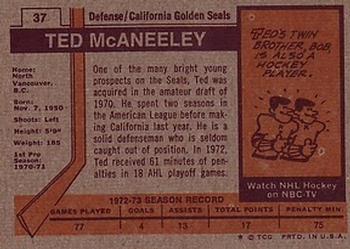 1973-74 Topps #37 Ted McAneeley Back