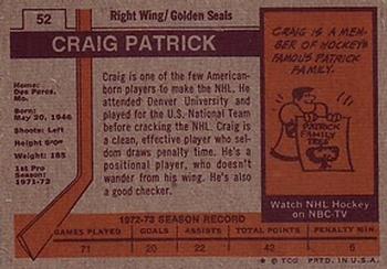 1973-74 Topps #52 Craig Patrick Back