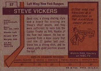 1973-74 Topps #57 Steve Vickers Back