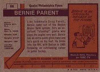 1973-74 Topps #66 Bernie Parent Back
