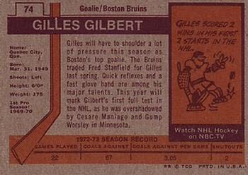 1973-74 Topps #74 Gilles Gilbert Back
