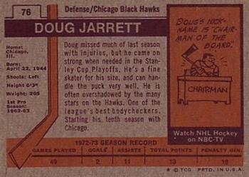 1973-74 Topps #76 Doug Jarrett Back