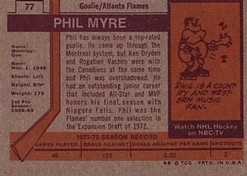 1973-74 Topps #77 Phil Myre Back