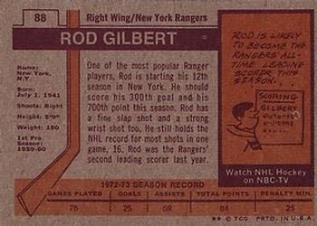 1973-74 Topps #88 Rod Gilbert Back