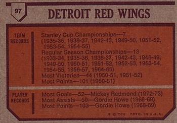 1973-74 Topps #97 Detroit Red Wings Team Back
