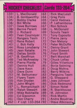 1974-75 O-Pee-Chee #162 Checklist: 133-264 Front