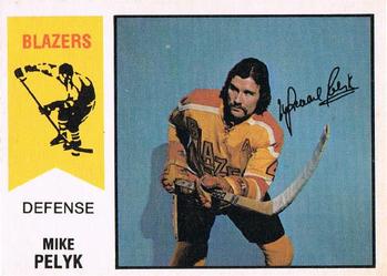 1974-75 O-Pee-Chee WHA #19 Mike Pelyk Front