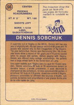 1974-75 O-Pee-Chee WHA #56 Dennis Sobchuk Back