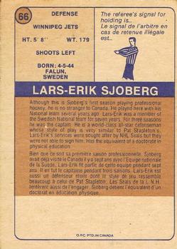 1974-75 O-Pee-Chee WHA #66 Lars-Erik Sjoberg Back